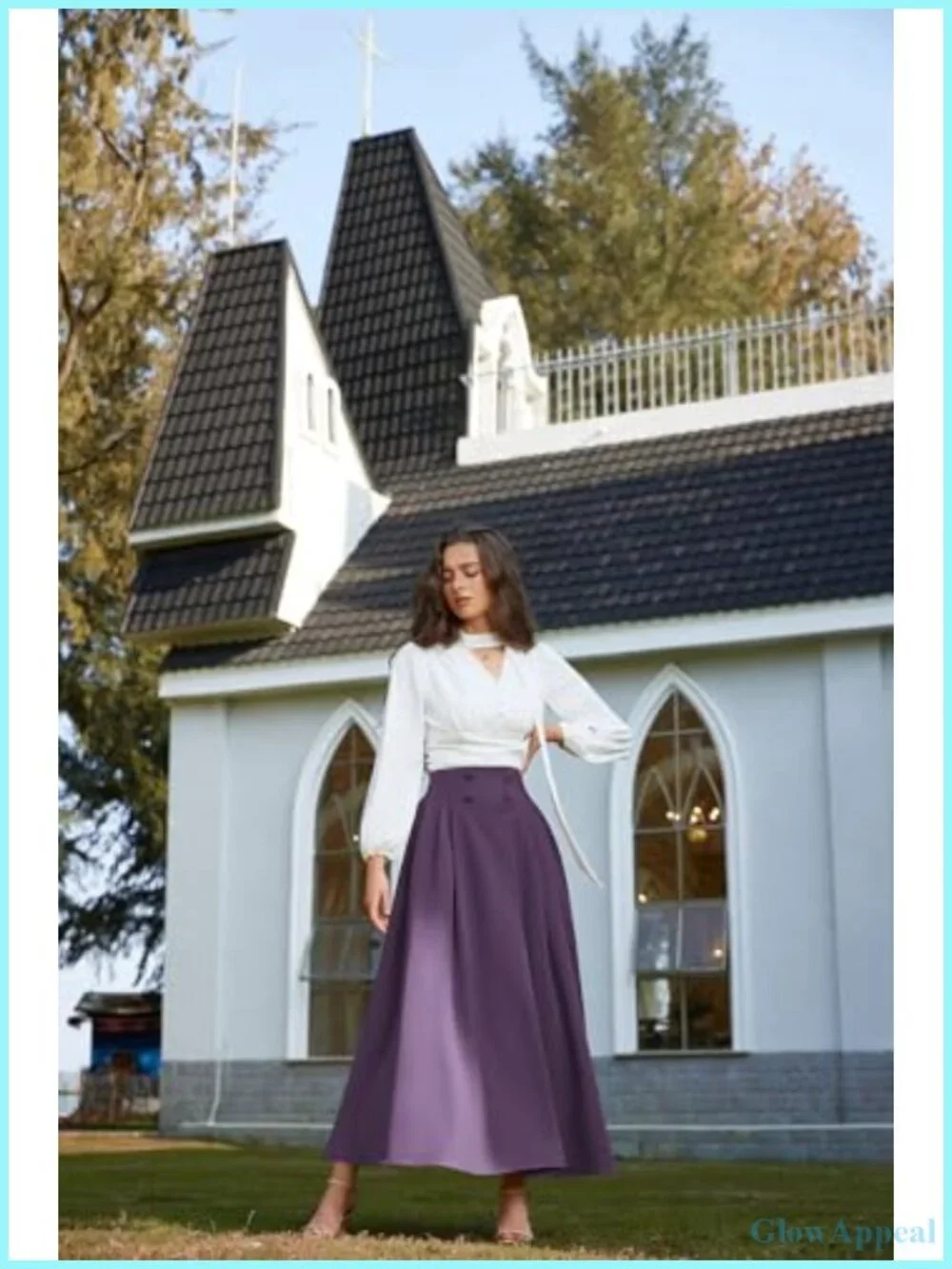 Scarlet Darkness Maxi Skirt High Waisted A-Line Side Pleats Pockets
